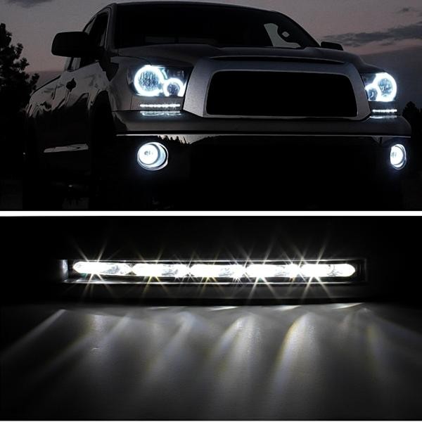 爆買い新作 送料無料 トヨタ セコイア タンドラ 2008-2013y LED フロント DRL デイライト フォグランプ 白 左右 セット  ヘッドライト 下 カバー フォグ arismari-avarsamo.gr