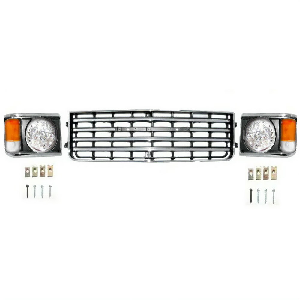 ランクル 60 61 62 グリル ベゼル ヘッドライト コーナー 丸目 SET BJ60V BJ61V HJ60V HJ61V FJ60V FJ61V FJ62V ライト枠 丸灯 丸 ランドクルーザー 丸 リム