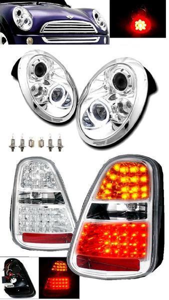 送料無料 送料BMW ミニ MINI R50 R52 R53 LED プロジェクター イカリング ヘッドライト & LED テールランプ 左右 セット ライト テール クーパー