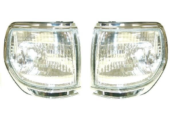 送料無料 トヨタ ランクル 80 系 台湾製 クロームメッキ枠 クリスタル コーナーランプ 左右 SET ワイド ナロー FJ80G FZJ80G HZJ81V HDJ81V｜AUTO PARTS JAPAN