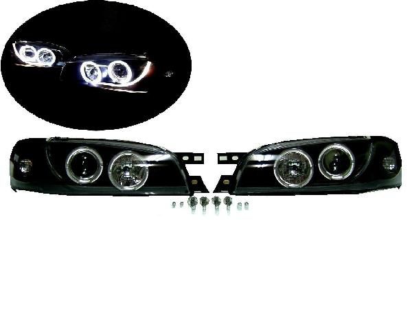 送料無料 スバル インプレッサ GC / GF インナーブラック プロジェクターLEDイカリングアイラインヘッドライト 左右セット ヘッドランプ 黒｜AUTO PARTS JAPAN