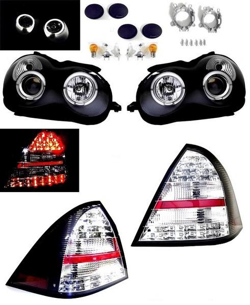 送料無料 ベンツ W203 Cクラス 前期/後期 ヘッドライト LEDテール 黒｜AUTO PARTS JAPAN