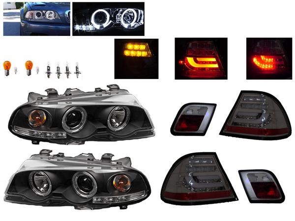 送料無料 ヘッドライト & テールランプ BMW E46 クーペ前中期 LED イカリング