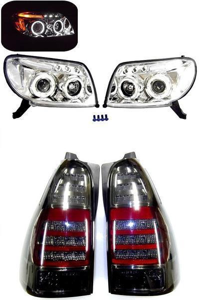 送料無料 サーフ KDN215W リア LED スモーク テールランプ & ヘッドライト SET ハイラックスサーフ セット