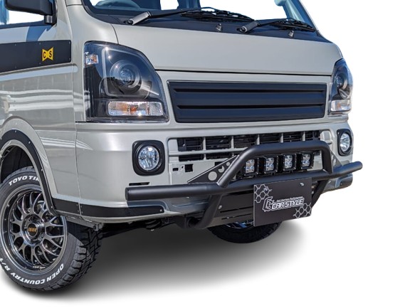 カースタイル NT100クリッパートラック DR16T フロントバンパーガード タイプ2 シルバースキッドプレート付