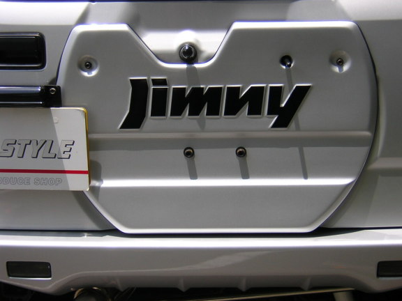 カースタイル ジムニー JB23 リアゲートカバー 素地 jimny切文字ステッカー付 ステッカーカラー つや消し黒