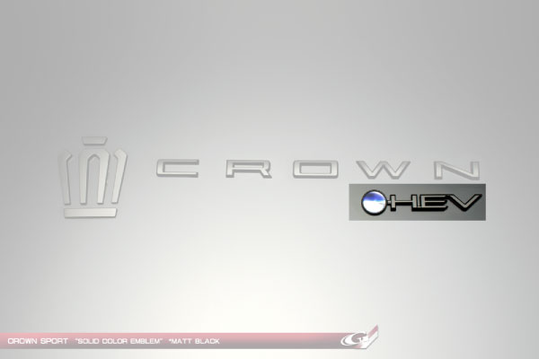 グラージオクラウンスポーツ AZSH37/AZSH36 ソリッドカラーエンブレム HEVロゴのみ マットブラック｜オートパーツ ダイレクト
