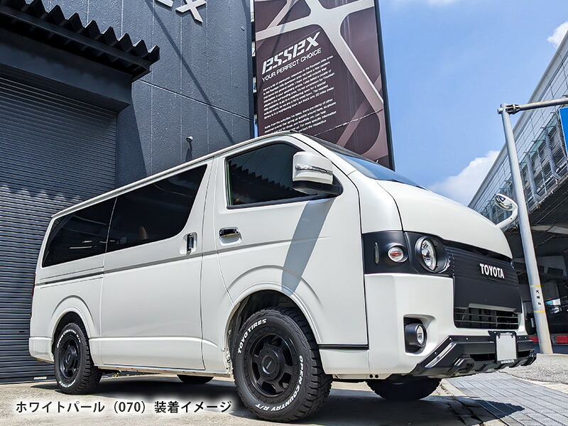 当社塗装品 エセックス ハイエース 200系 標準ボディ ESリーガルフェンダー Ver.2 塗装済 ホワイトパール (070)【個人宅発送不可】