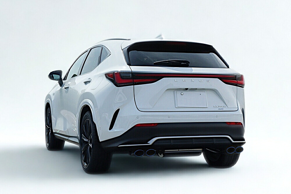 エクスアート レクサス NX350h AAZH25 4WD EXART ONEマフラー シルキーサウンド オーバル(110×70mm) 4本出し グラファイトメタリックテール