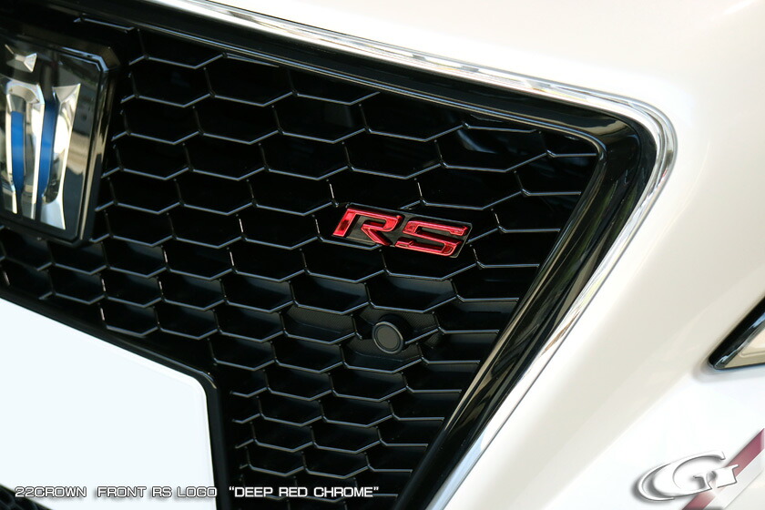 グラージオクラウンマルチステージハイブリッド GWS22 RS 3.5L (2018/6～2022/8) エンブレム「RS」ロゴ フロント用 マットグラファイト｜オートパーツ ダイレクト