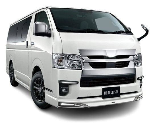 モデリスタ ハイエース 200 標準ボディ PVM付車 MODELLISTA エアロパーツセット Ver.1 塗装済 スパークリングブラックパール (220)
