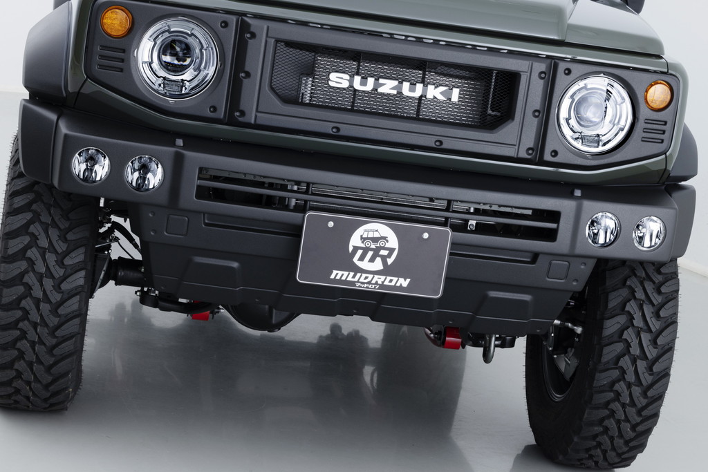 当社塗装品 エイムゲインジムニーシエラ JB74 MUDRON DEFENDER フロントバンパー タイプ2+バンパーエクステンション 未塗装 LEDヘッドライト車用|オートパーツ ダイレクト