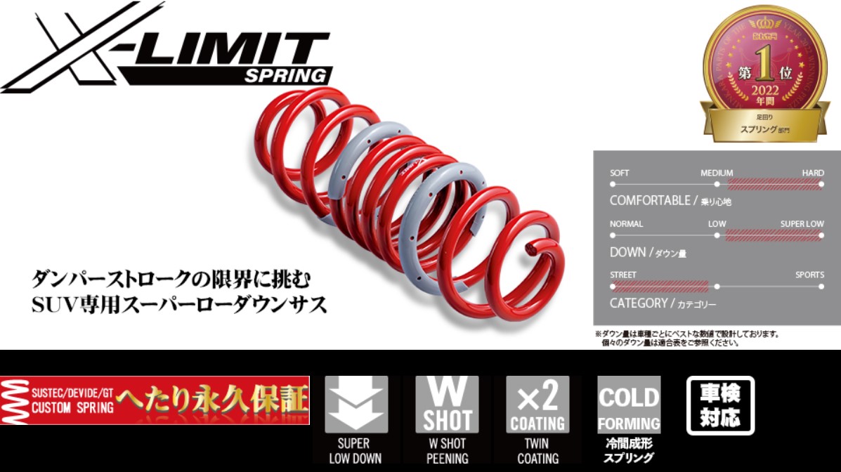 タナベ ライズ A202A SUSTEC X-LIMIT スプリング リア1本