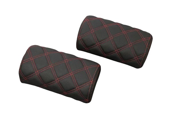 ライツ アトレーワゴン 後期(2017.11以降)専用 キルティングシートカバー S321G/S331G ネックパッド2個 ブラック×赤ステッチ