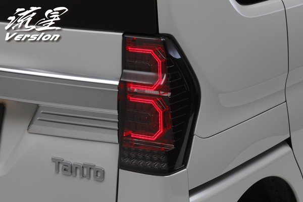 ライツ 流星Ver LA600S/610S タントカスタム オールLEDテールランプ レッドクリアレンズ(インナークローム)クリアバー※2015年5月～