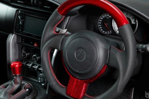 ライツ D型 ガングリップ ステアリングパンチングレザー 本革 86 前期 シルバーカーボン×ブラック(本革)ベースボールステッチ