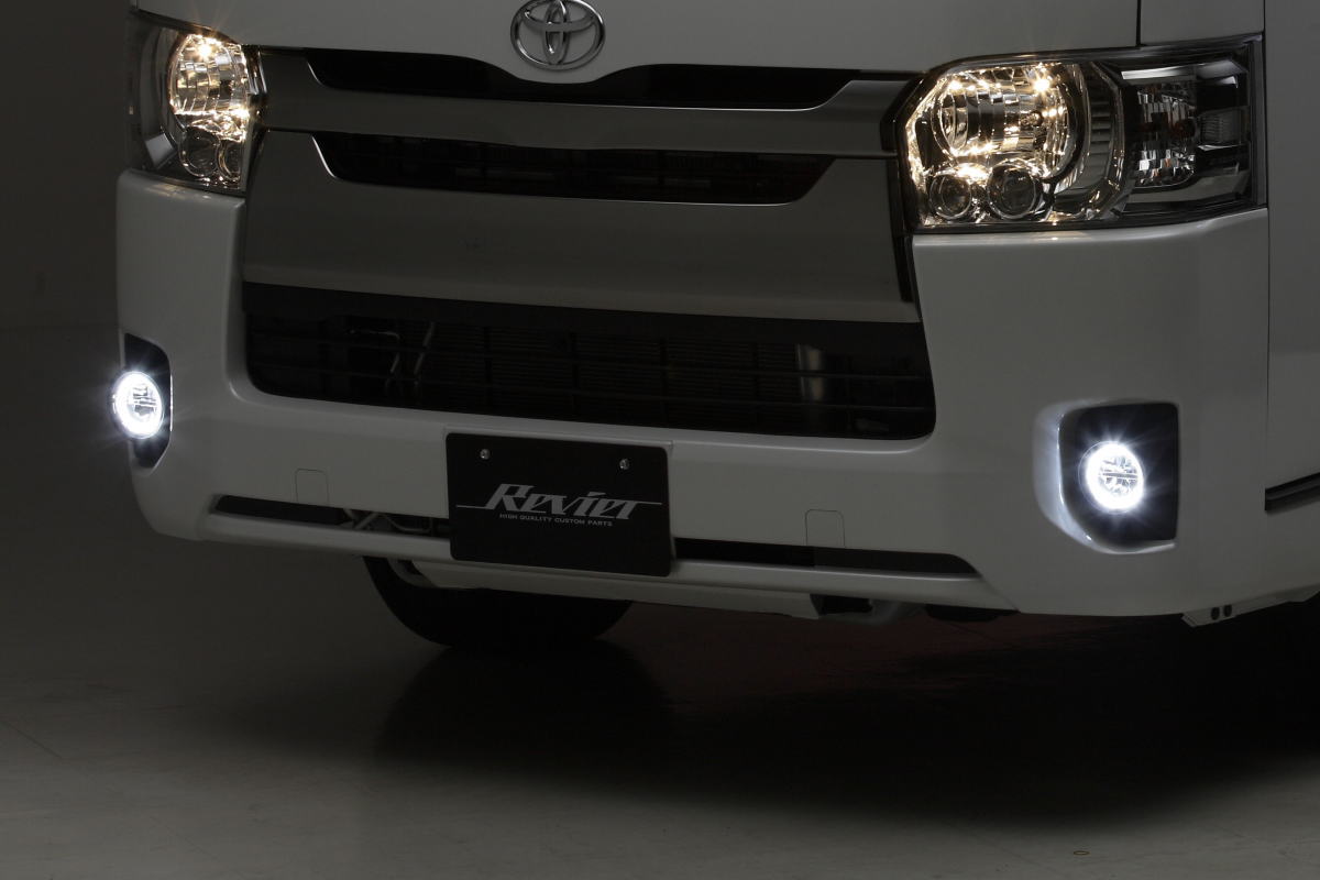 ライツ 3Dライトバーリング 200 ハイエース 4型～ LEDフォグ Ver2+フォグベゼル ピュアホワイト×マットブラック