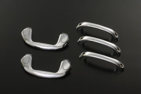 ライツ SUZUKI DA17V/DA64V エブリイバン Aピラーアシストグリップ&ルーフ用アシストグリップ 5Pセット 茶木目(5ピースセット)