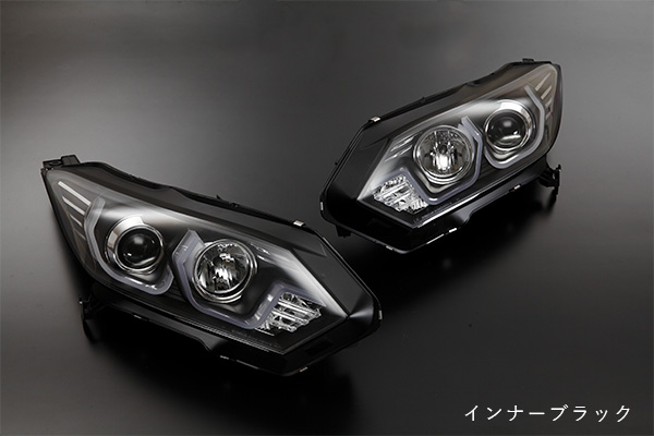 ライツHONDA RU1/RU2/RU3/RU4 ヴェゼル 3Dライトバー プロジェクター ヘッドライト 純正ハロゲン車用(インナ—クローム)|オートパーツ ダイレクト