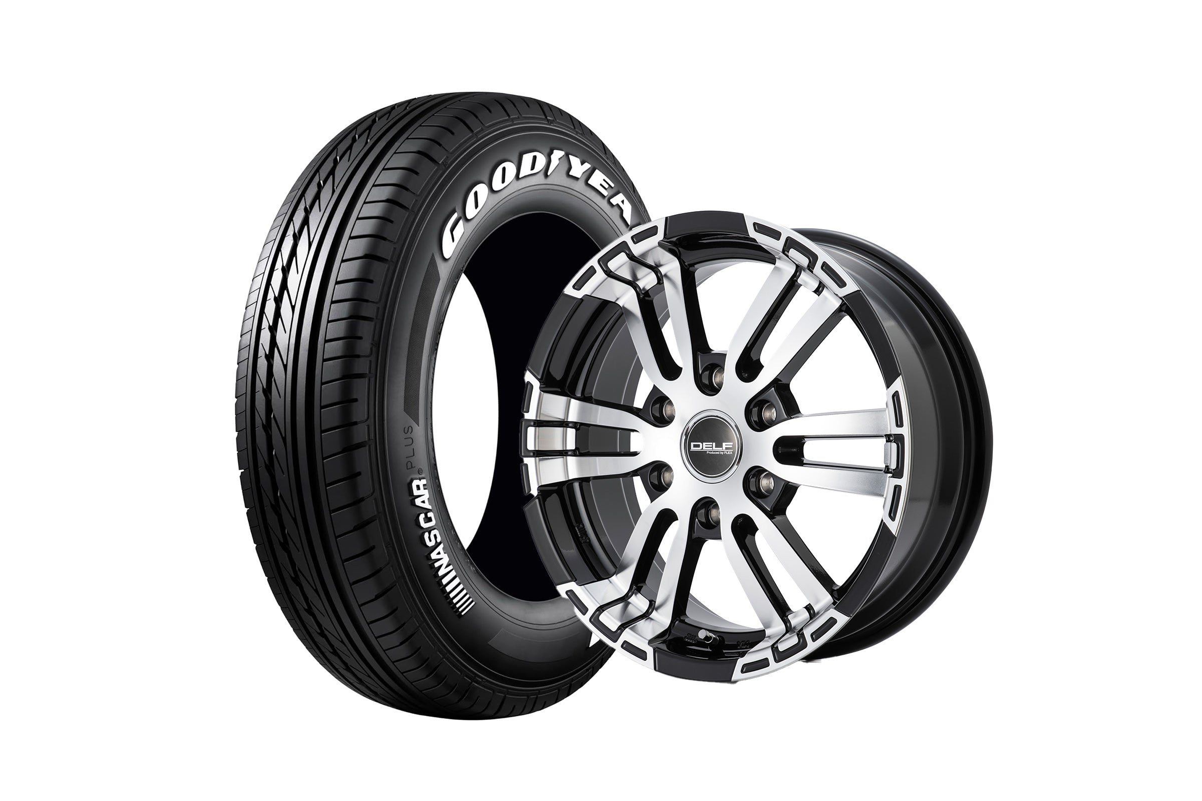フレックスハイエース Delf06-17BP 17インチホイール + NASCAR PLUS 215/60R17 109/107 LT規格(4本セッ【車両情報必須】｜オートパーツ ダイレクト