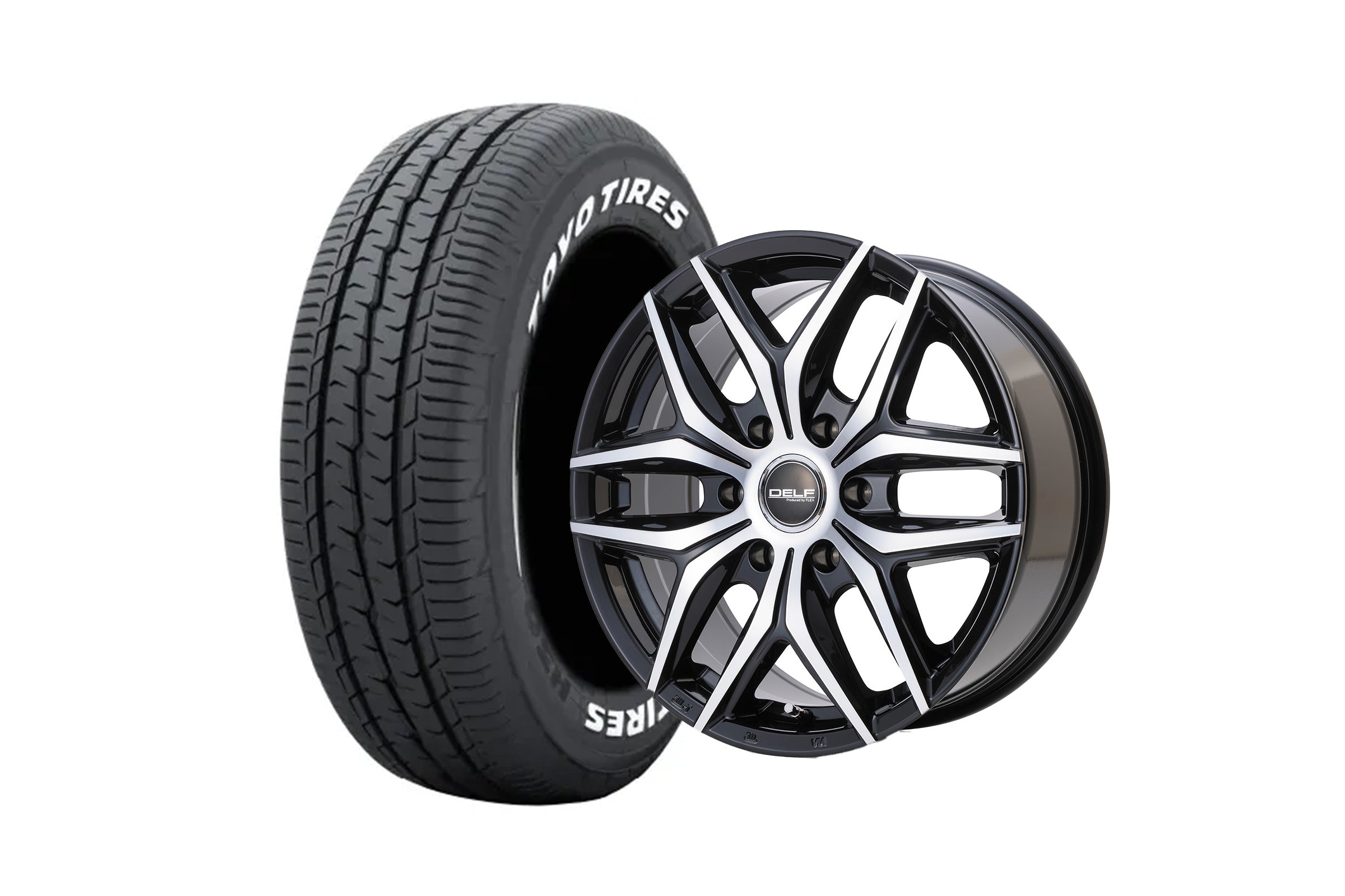 フレックスハイエース Delf01-18BPII 18インチホイール + TOYO TIRES H30 225/50R18 107/105 LT規格(【車両情報必須】｜オートパーツ ダイレクト