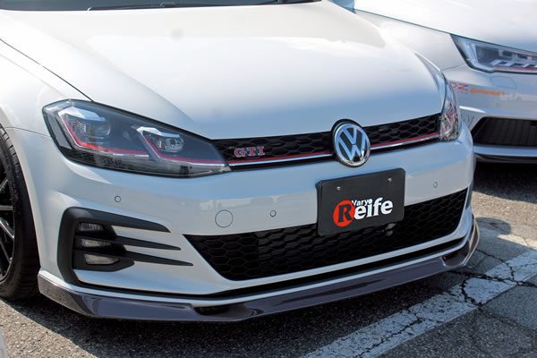 当社塗装品 ガレージベリーVW GOLF ゴルフ 7.5 GTI フロントリップスポイラー 綾織カーボン製|オートパーツ ダイレクト