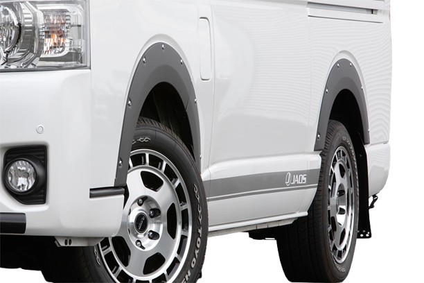 ジャオスハイエース 200系 フェンダーガーニッシュ type-X 1台分 塗装済 マットブラック【個人宅発送不可 】｜オートパーツ ダイレクト