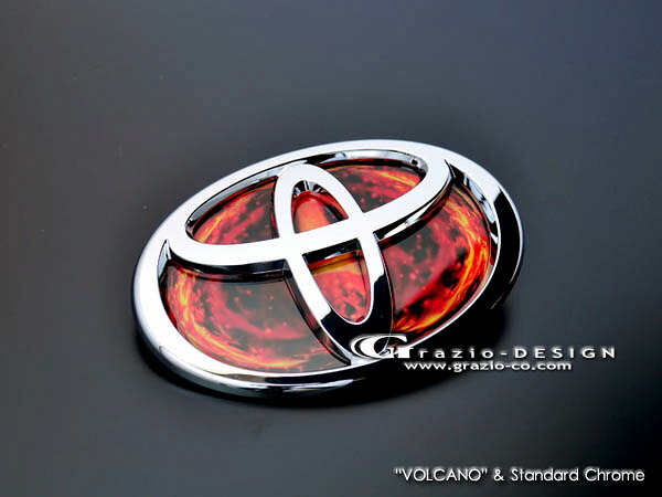 グラージオスペイド NSP140系 ヒートレッドエンブレム VOLCANO リヤ用 (W120) のみ マットホワイト|オートパーツ ダイレクト