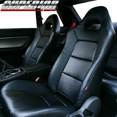 スーペリアオートクリエイティブブラックカーボンルックシートカバー スカイラインGT-R BNR32 フロントセット｜オートパーツ ダイレクト