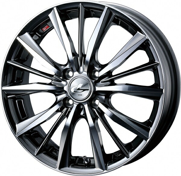 ウェッズLEONIS レオニス VX 17インチ リム幅7.0J インセット+45 4穴 PCD100 BMCMC (ブラックメタルコート ミラーカット) ホイール 2本セット|オートパーツ ダイレクト