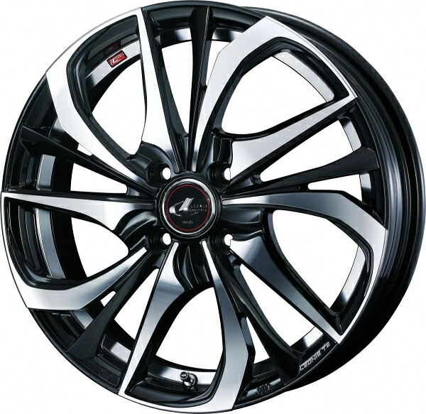 ウェッズ LEONIS レオニス TE 15インチ リム幅5.5J インセット+43 4穴 PCD100 PBMC (パールブラック/ミラーカット) ホイール 1本