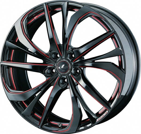ウェッズ LEONIS レオニス TE 18インチ リム幅7.0J インセット+55 5穴 PCD114.3 BK/SC(RED) (ブラック/SCマシニング レッド) ホイール 4本セット