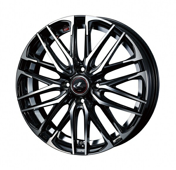 ウェッズ LEONIS レオニス SK 14インチ リム幅5.5J インセット+42 4穴 PCD100 PBMC (パールブラック ミラーカット) ホイール 4本セットホイール