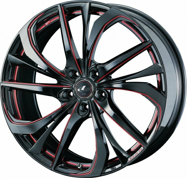 ウェッズ LEONIS レオニス TE 19インチ リム幅8.0J インセット+43 5穴 PCD114.3 BK/SC(RED) (ブラック/SCマシニング レッド) ホイール 2本セット 42,253円