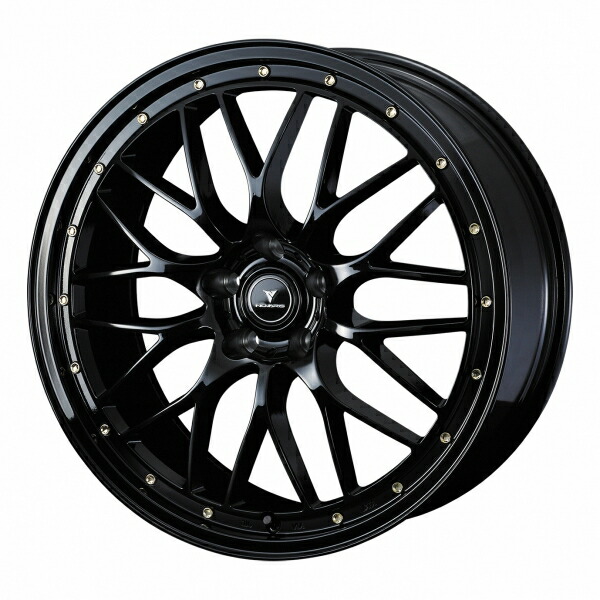ウェッズ ノヴァリス NOVARIS ASSET M1 20インチ リム幅8.5J インセット+35 5穴 PCD114.3 ブラック/ゴールドピアス 2本セット