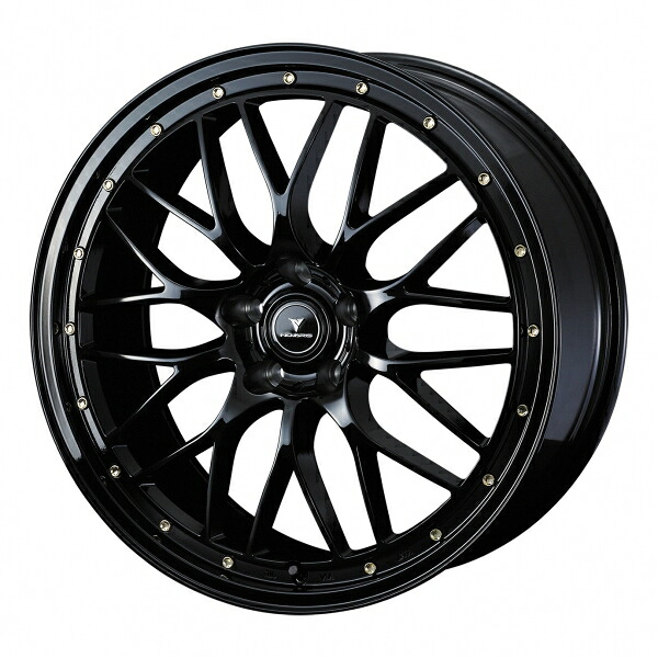 ウェッズ ノヴァリス NOVARIS ASSET M1 20インチ リム幅8.5J インセット+45 5穴 PCD114.3 ブラック/ゴールドピアス 2本セット