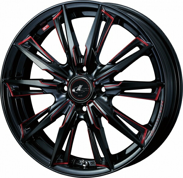 ウェッズLEONIS レオニス GX 16インチ リム幅6.0J インセット+42 4穴 PCD100 BK/SC(RED) (ブラック/SCマシニング レッド) ホイール 4本セット｜オートパーツ ダイレクト