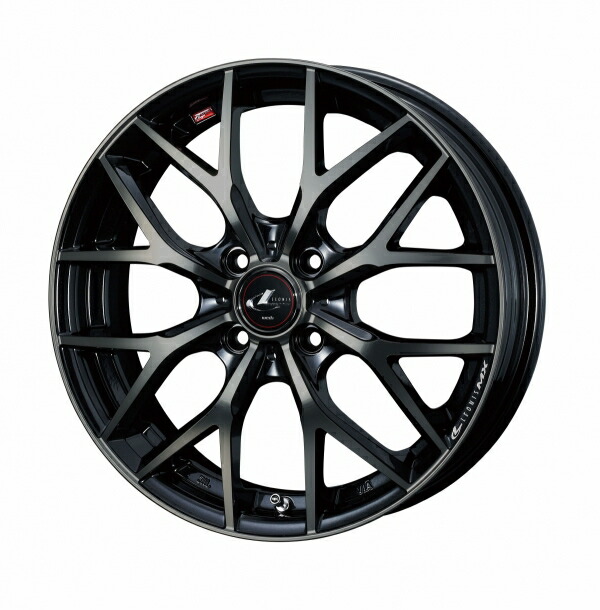 ウェッズ LEONIS レオニス MX 15インチ リム幅5.5J インセット+43 4穴 PCD100 PBMC/TI (パールブラック ミラーカット/チタントップ) ホイール 4本セット