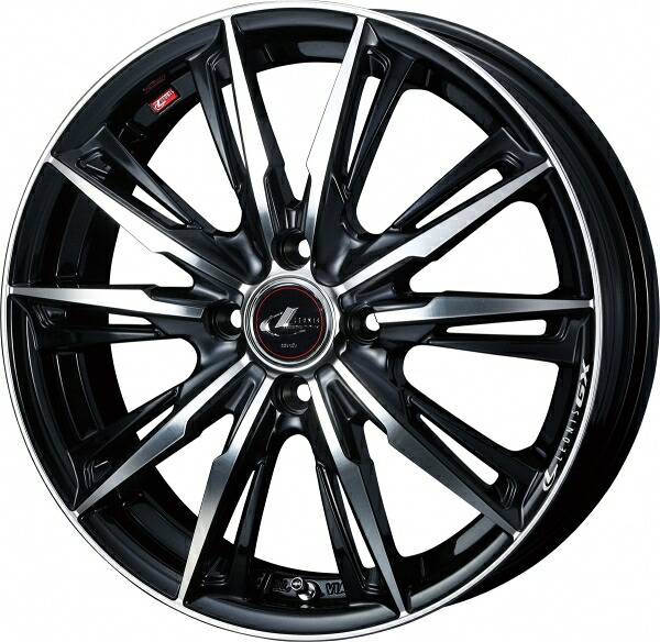 ウェッズ LEONIS レオニス GX 16インチ リム幅6.0J インセット+50 4穴 PCD100 PBMC (パールブラック/ミラーカット) ホイール 2本セット