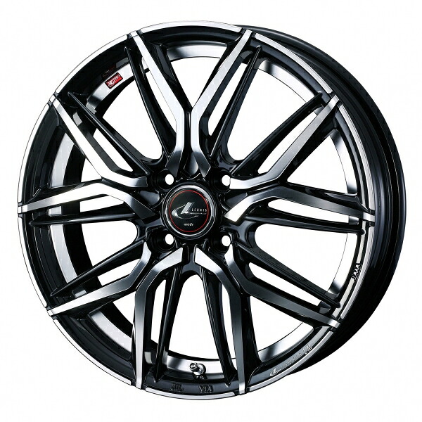 ウェッズ LEONIS レオニス LM 16インチ リム幅6.0J インセット+42 4穴 PCD100 PBMC (パールブラック/ミラーカット) ホイール 2本セット