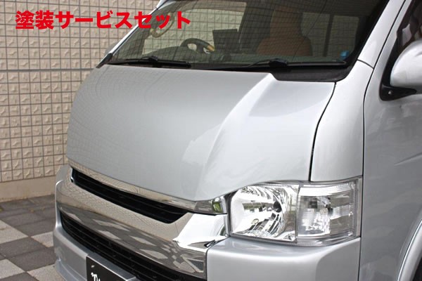 当社塗装品 ガレージベリー ハイエース 200系 ワイドボディ GROWNボンネット 4型 カーボン製