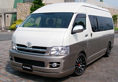 ギブソンハイエース 200 1/2型 スーパーロング ハイルーフ フロントハーフスポイラー 塗装済 (2JN) インテリジェントシルバートーニング|オートパーツ ダイレクト