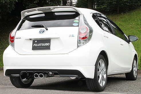 フジツボフジツボ FUJITSUBO マフラー A-S アクア NHP10 1.5 2WD (H23.12～H24.8) エアロ付 (H23.12～H24.08 DAA-NHP10 1NZ-FXE) Wテールセンター出し G・S・Lグレード共通 ディーラーオプション スタイリングパッケージ(Ver.1 Ver.2) リヤバンパースポイラー装着車｜オートパーツ ダイレクト