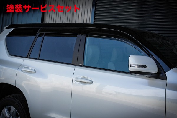 カラー番号をご指定下さい ロジャム プラド 150系 後期(2019/8～) バイザー有り車 ROJAM カーボンデカール ピラー 12点セット ロゴ有