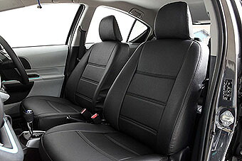 オートウェア ハイエースバン 200系 DX 6人乗り (2012/5-2016/5) シートカバー ポイント ブラック/青ステッチ