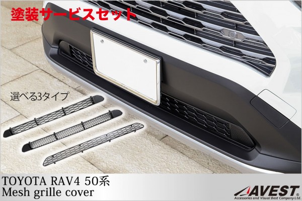 カラー番号をご指定下さい アベスト RAV4 50系 フロントロアグリルメッシュカバー タイプC
