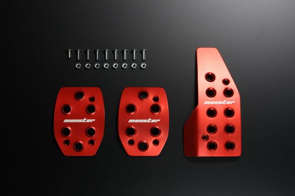モンスタースポーツアルト/アルトワークス HA36S MT車 スポーツドライビングペダルカバー レッドアルマイト|オートパーツ ダイレクト
