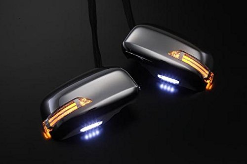 ライツ 「ライトバータイプ」「サテンメッキ」「ライトバーアンバー(オレンジ)」タントエグゼ/エグゼカスタム（L455S/L465S）LEDウインカードアミラーウェルカムランプ付　純正交換タイプ