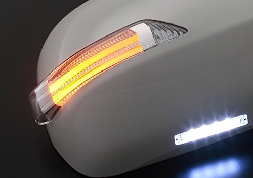 ライツ 「ライトバータイプ」「塗装済W24」「ライトバーホワイト」ミラココア（L675S/L685S） LEDウインカードアミラーウェルカムランプ付　純正交換タイプ
