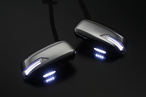 ライツ 「ライトバータイプ」「サテンメッキ」「ライトバーホワイト」ムーヴ/ムーヴカスタム（L175S/L185S） LEDウインカードアミラーウェルカムランプ付　純正交換タイプ